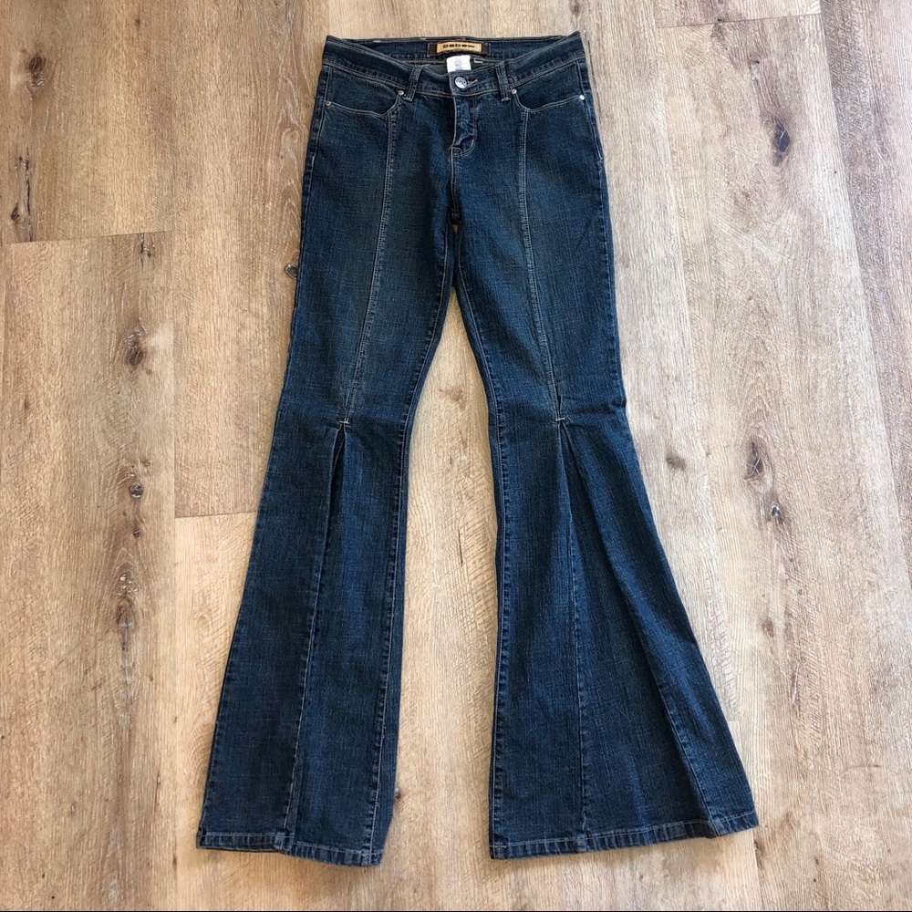 Bebe Pleated Bell Bottom Jeans